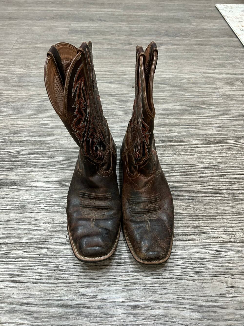 Ariat 10018702 Men's Brown Leather Square Toe Western Cowboy Boots Size 9.5D